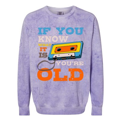 Cassette Tape Radio 70S 80S 90S Music Lover Colorblast Crewneck Sweatshirt