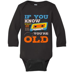 Cassette Tape Radio 70S 80S 90S Music Lover Baby Long Sleeve Bodysuit