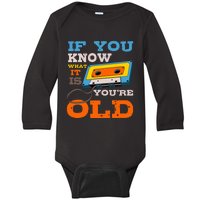 Cassette Tape Radio 70S 80S 90S Music Lover Baby Long Sleeve Bodysuit