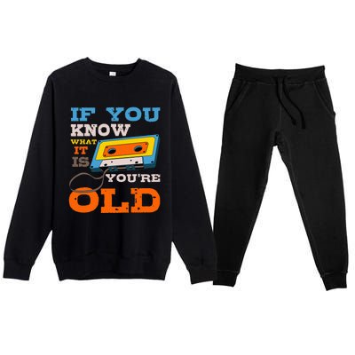 Cassette Tape Radio 70S 80S 90S Music Lover Premium Crewneck Sweatsuit Set