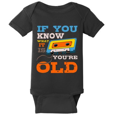 Cassette Tape Radio 70S 80S 90S Music Lover Baby Bodysuit