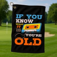 Cassette Tape Radio 70S 80S 90S Music Lover Golf Towel