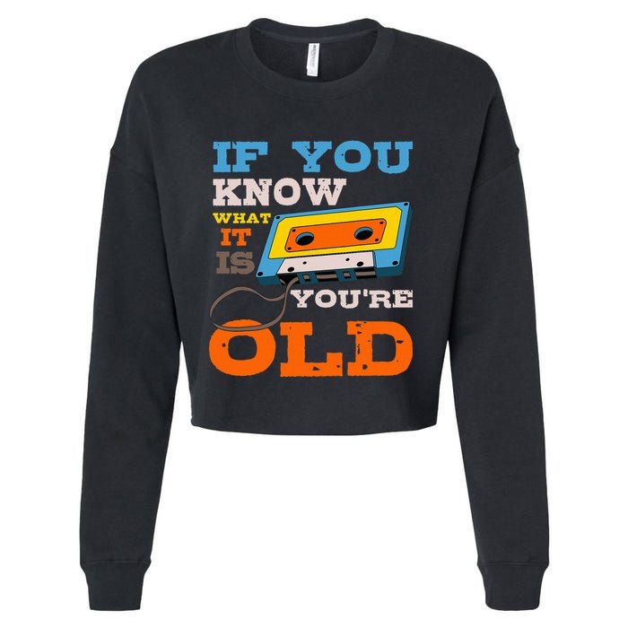 Cassette Tape Radio 70S 80S 90S Music Lover Cropped Pullover Crew