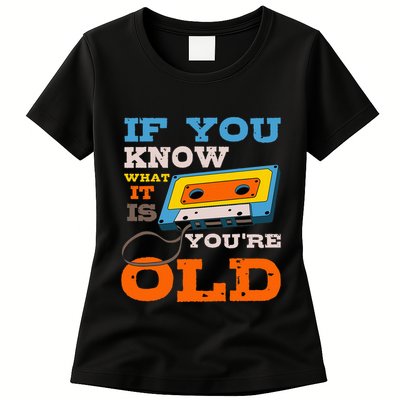 Cassette Tape Radio 70S 80S 90S Music Lover Womens T-Shirt