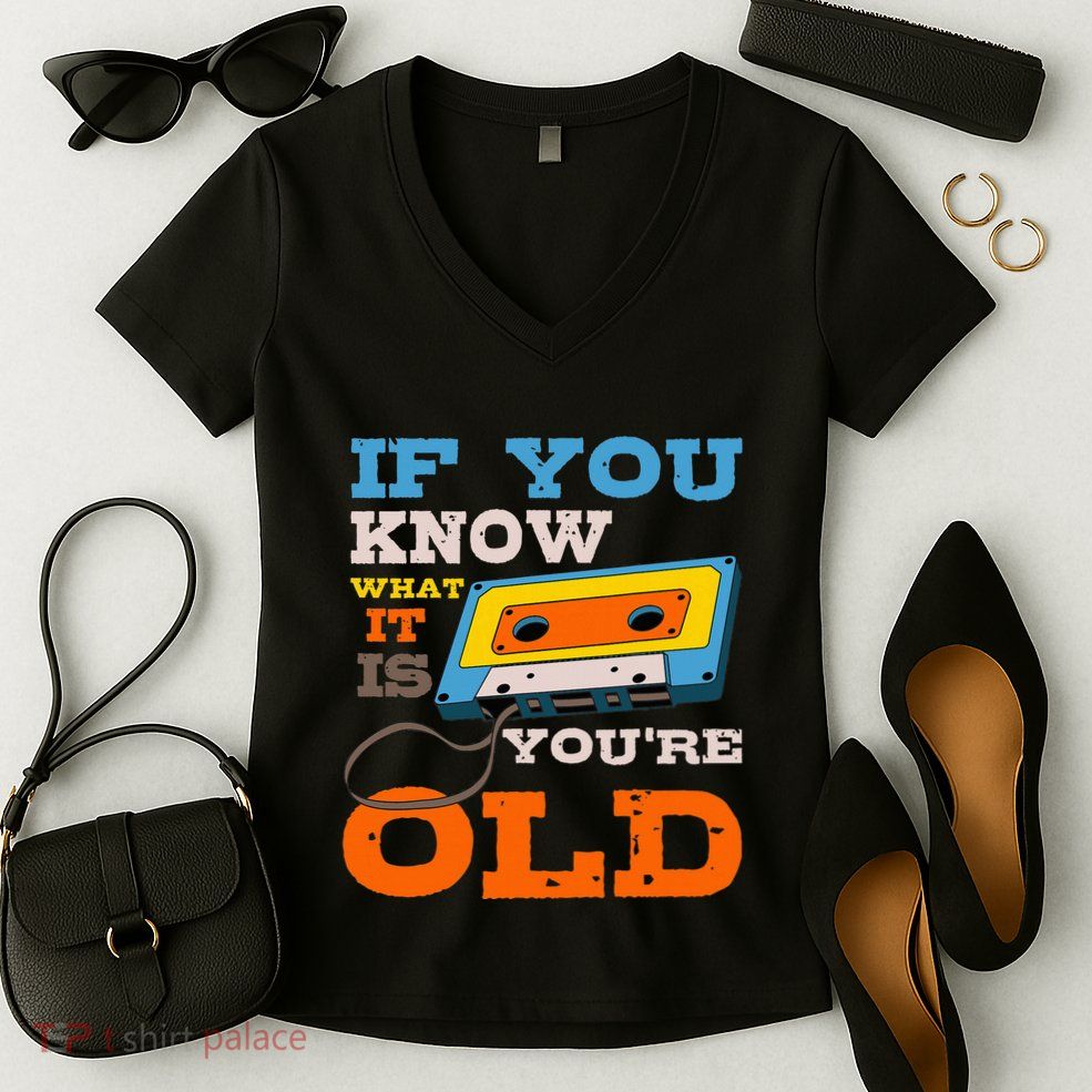 Cassette Tape Radio 70S 80S 90S Music Lover Women's V-Neck T-Shirt