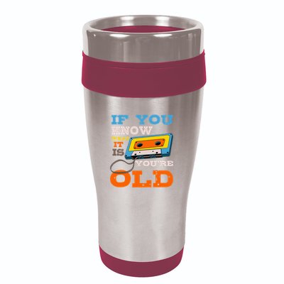 Cassette Tape Radio 70S 80S 90S Music Lover 16oz Travel Tumbler