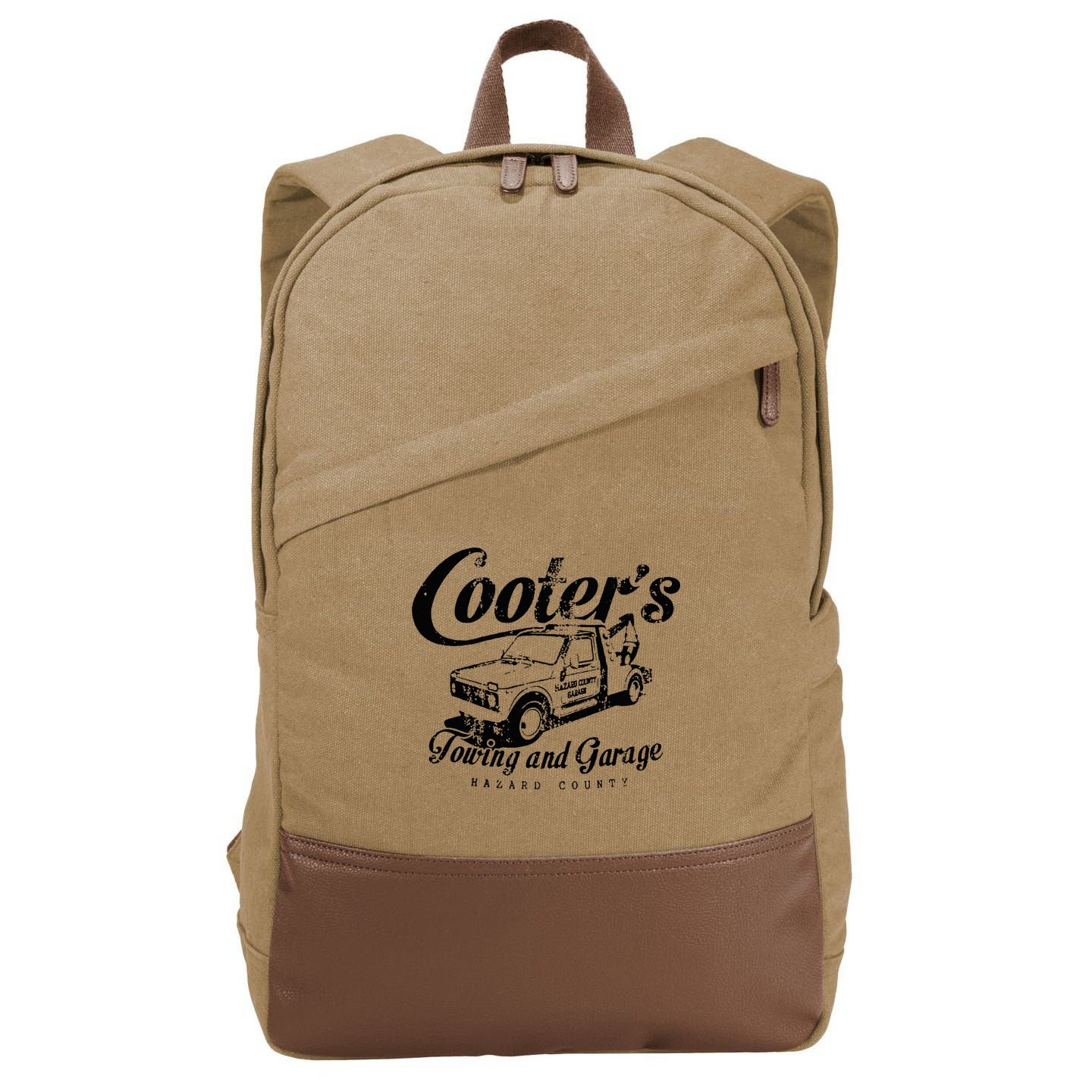 Cooters Towing & Repair Garage Cotton Canvas Backpack