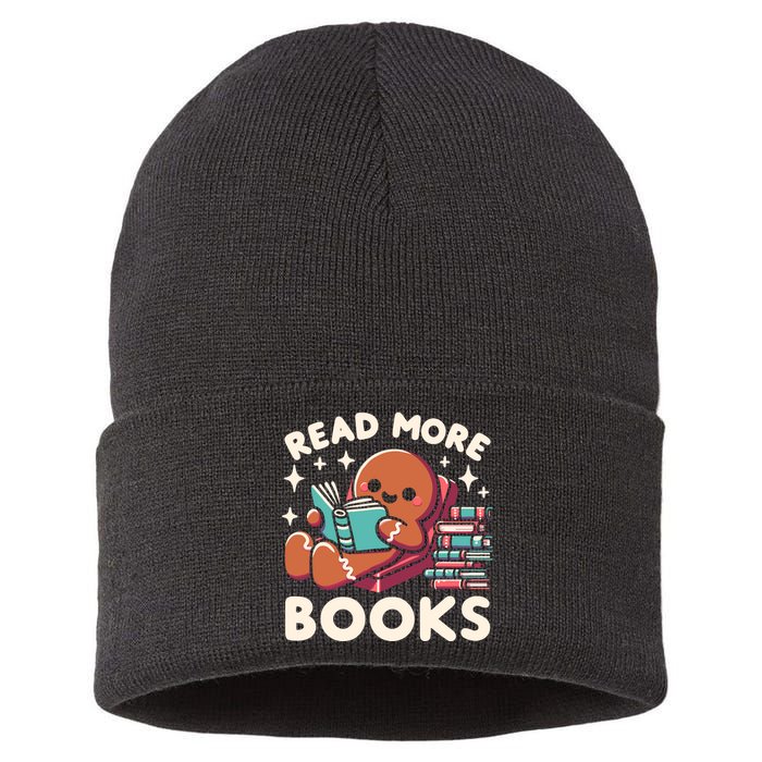 Christmas Teacher Read More Books Funny Wo Sustainable Knit Beanie