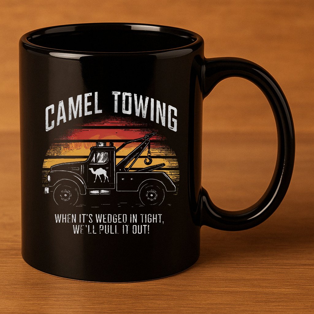 Camel Towing Retro Adult Humor Saying 11oz C Handle Ceramic Mug