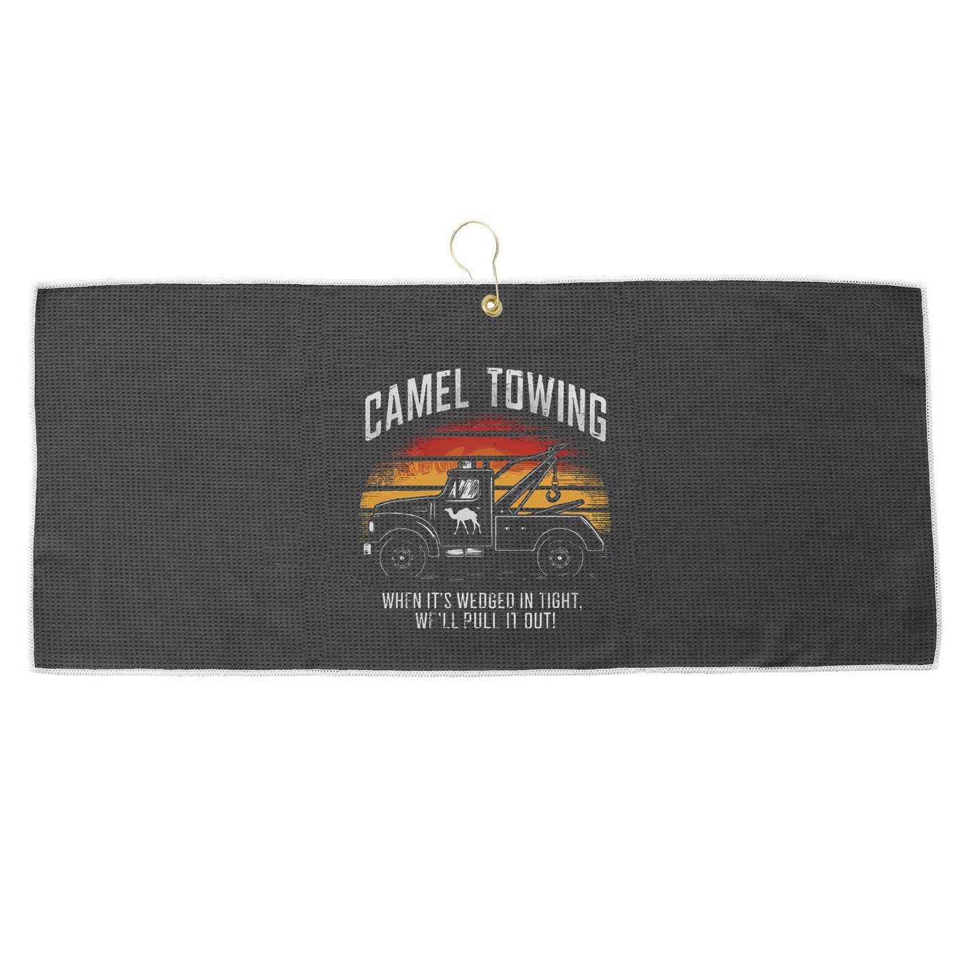 Camel Towing Retro Adult Humor Saying Large Microfiber Waffle Golf Towel