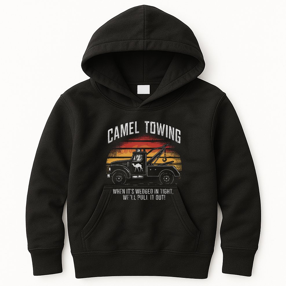 Camel Towing Retro Adult Humor Saying Kids Hoodie
