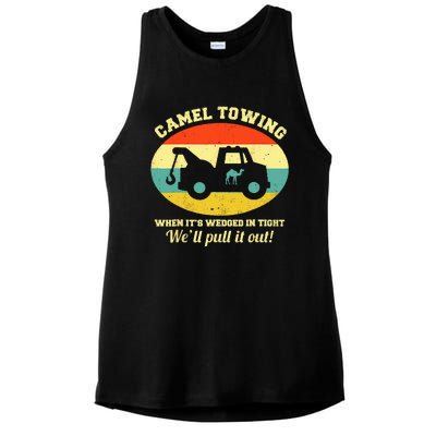 Camel Towing Retro Adult Humor Saying Funny Halloween Ladies PosiCharge Tri-Blend Wicking Tank