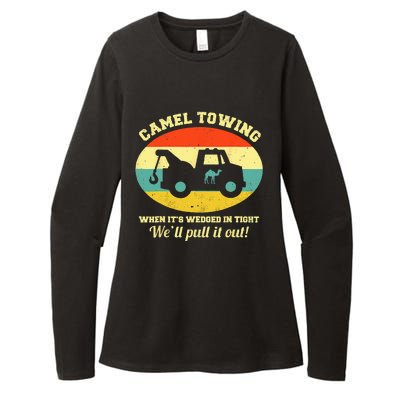 Camel Towing Retro Adult Humor Saying Funny Halloween Womens CVC Long Sleeve Shirt