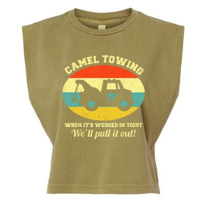 Camel Towing Retro Adult Humor Saying Funny Halloween Garment-Dyed Women's Muscle Tee