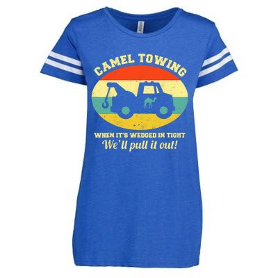 Camel Towing Retro Adult Humor Saying Funny Halloween Enza Ladies Jersey Football T-Shirt