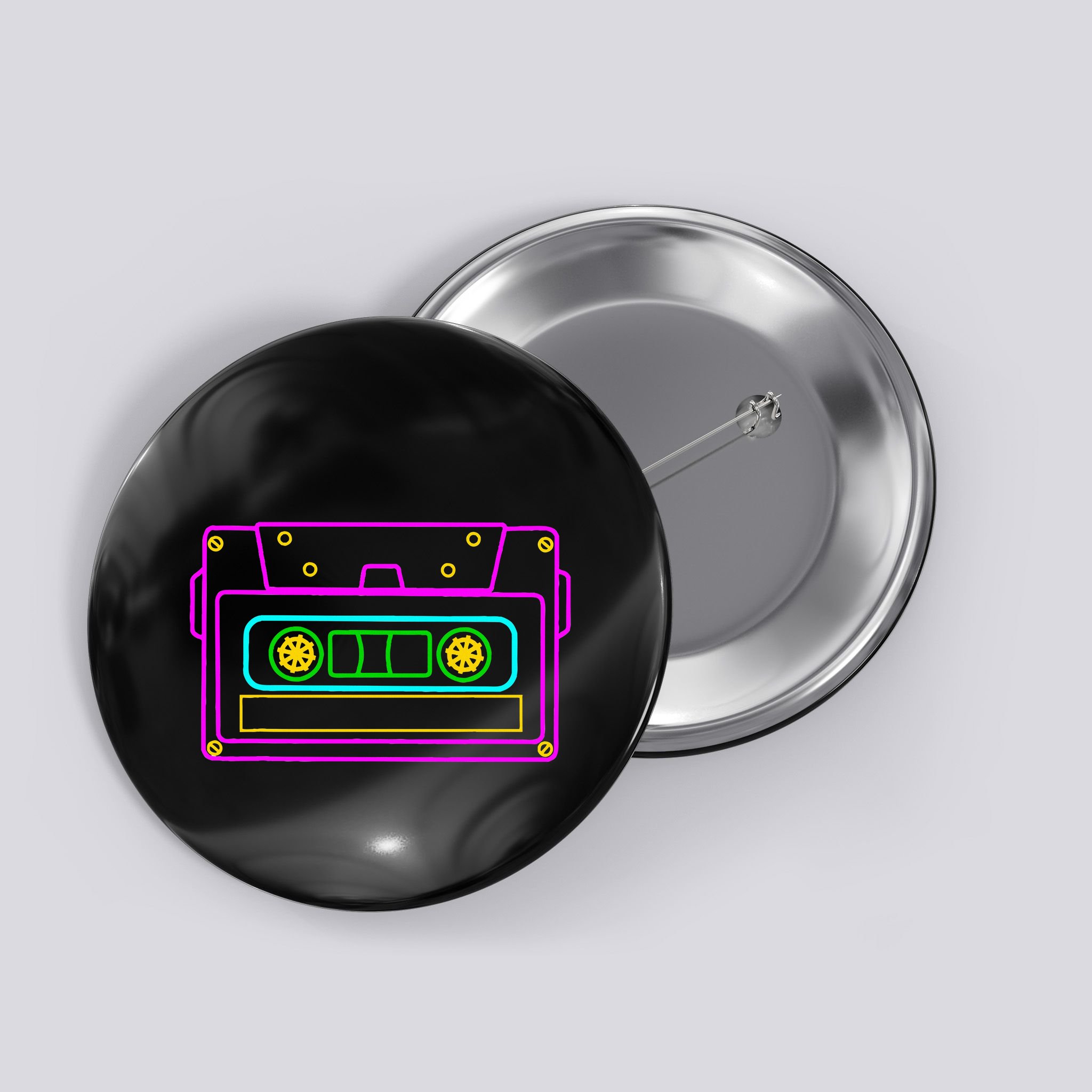 Cassette Tape Retro Vintage Old School 70S 80S 90S Button