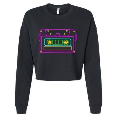 Cassette Tape Retro Vintage Old School 70S 80S 90S Cropped Pullover Crew
