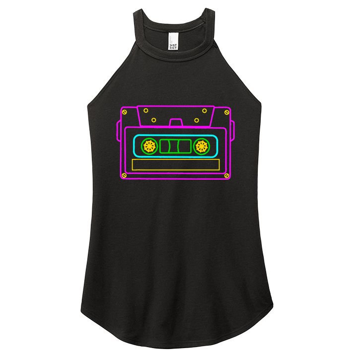 Cassette Tape Retro Vintage Old School 70S 80S 90S Women's Perfect Tri Rocker Tank