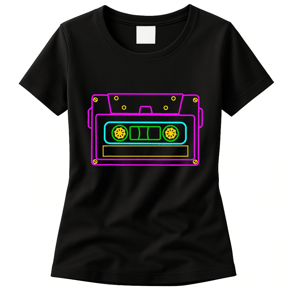 Cassette Tape Retro Vintage Old School 70S 80S 90S Womens T-Shirt