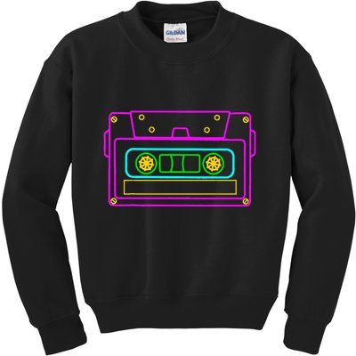 Cassette Tape Retro Vintage Old School 70S 80S 90S Kids Sweatshirt