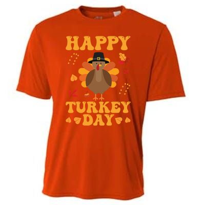 Cute Turkey Retro Happy Thanksgiving Gobble Squad Little Funny Gift Cooling Performance Crew T-Shirt