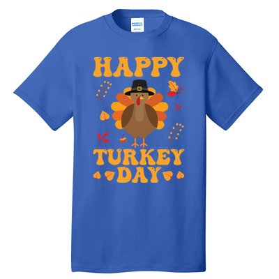 Cute Turkey Retro Happy Thanksgiving Gobble Squad Little Funny Gift Tall T-Shirt