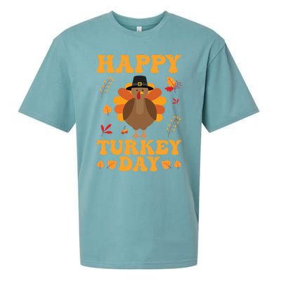 Cute Turkey Retro Happy Thanksgiving Gobble Squad Little Funny Gift Sueded Cloud Jersey T-Shirt