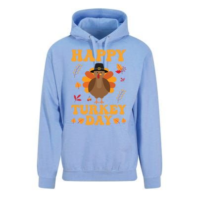 Cute Turkey Retro Happy Thanksgiving Gobble Squad Little Funny Gift Unisex Surf Hoodie