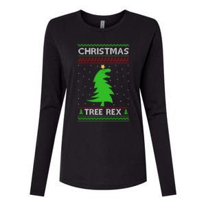 Christmas Tree Rex Gift Womens Cotton Relaxed Long Sleeve T-Shirt