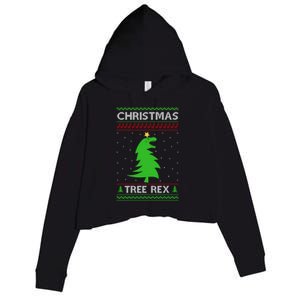 Christmas Tree Rex Gift Crop Fleece Hoodie