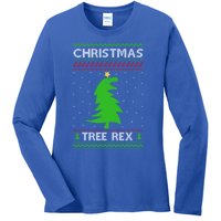 Christmas Tree Rex Gift Ladies Long Sleeve Shirt