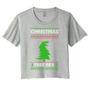 Christmas Tree Rex Gift Women's Crop Top Tee