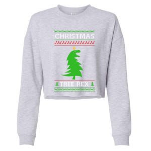 Christmas Tree Rex Gift Cropped Pullover Crew