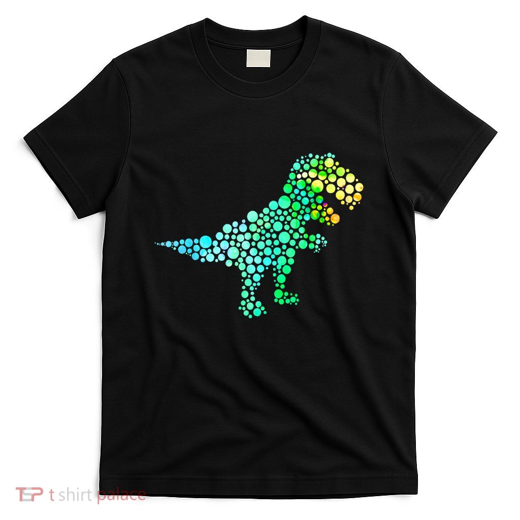 Cute T Rex Dinosaur Lover Polka Dot Pattern International Dot Day Gift T-Shirt