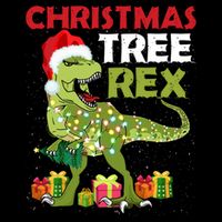 Christmas Tree Rex Trex Dinosaur Gift Sustainable Bucket Hat