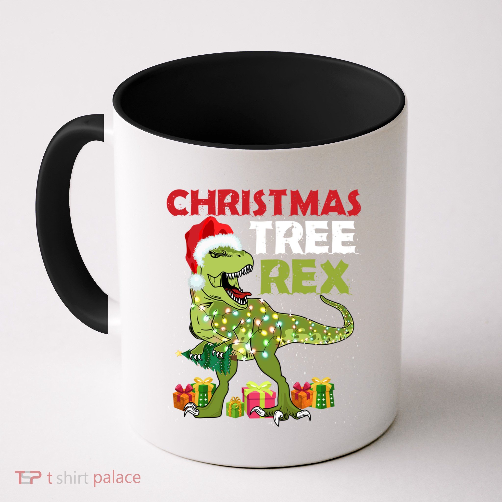 Christmas Tree Rex Trex Dinosaur Gift Mug