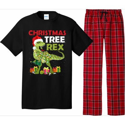 Christmas Tree Rex Trex Dinosaur Gift Pajama Set