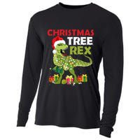 Christmas Tree Rex Trex Dinosaur Gift Cooling Performance Long Sleeve Crew