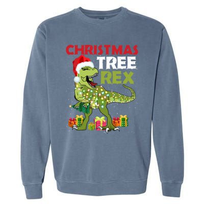 Christmas Tree Rex Trex Dinosaur Gift Garment-Dyed Sweatshirt