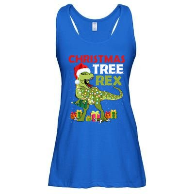 Christmas Tree Rex Trex Dinosaur Gift Ladies Essential Flowy Tank