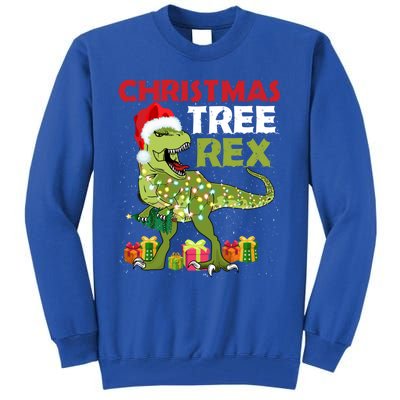 Christmas Tree Rex Trex Dinosaur Gift Tall Sweatshirt