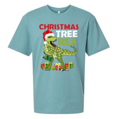 Christmas Tree Rex Trex Dinosaur Gift Sueded Cloud Jersey T-Shirt