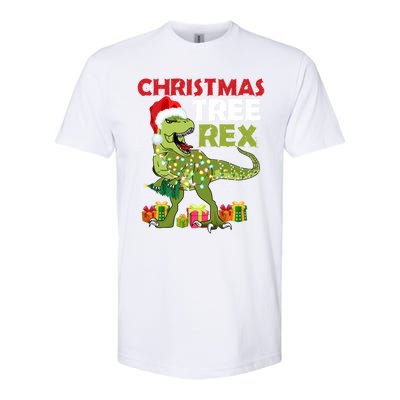 Christmas Tree Rex Trex Dinosaur Gift Softstyle CVC T-Shirt