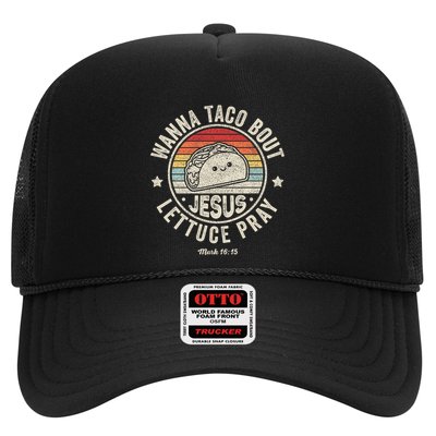 Christian Taco Retro Wanna Taco Bout Jesus Cinco de Mayo Trucker Hat