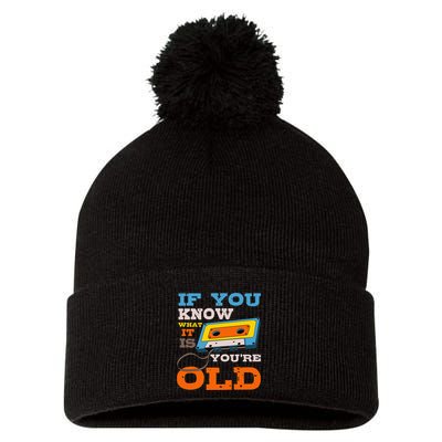 Cassette Tape Radio 70's 80's 90's Music Lover Pom Pom 12in Knit Beanie