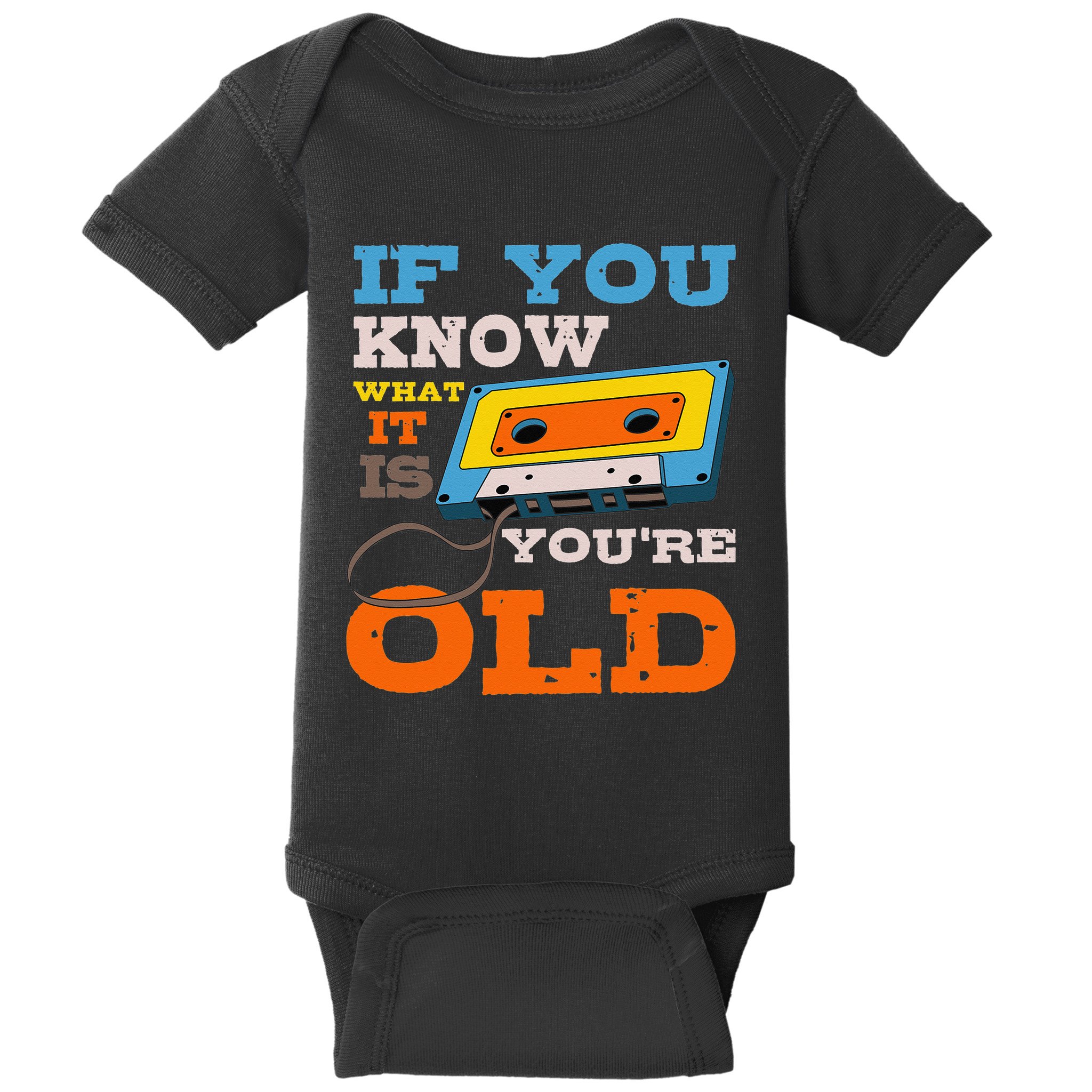 Cassette Tape Radio 70's 80's 90's Music Lover Baby Bodysuit