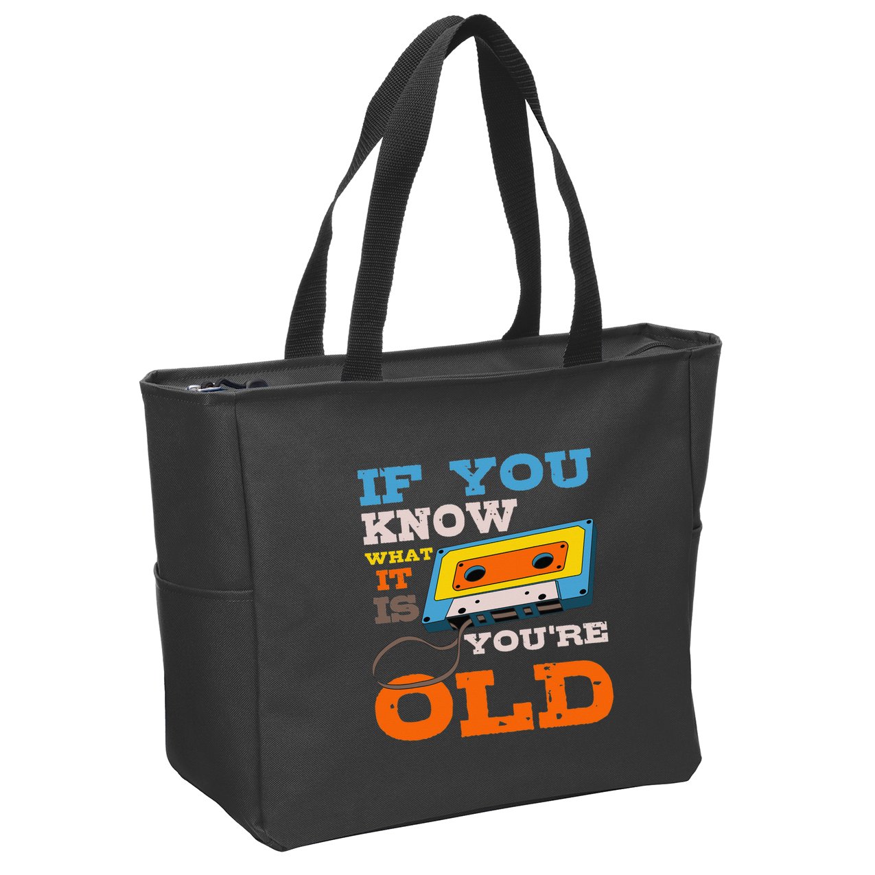 Cassette Tape Radio 70's 80's 90's Music Lover Zip Tote Bag