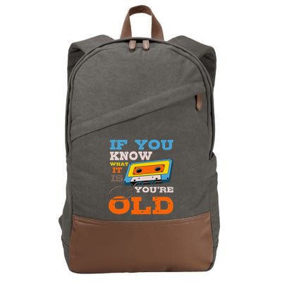 Cassette Tape Radio 70's 80's 90's Music Lover Cotton Canvas Backpack