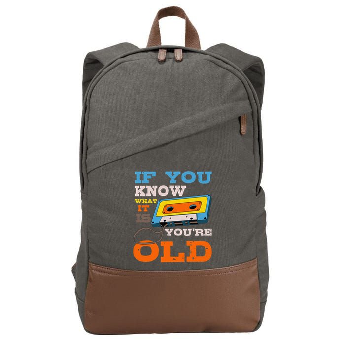 Cassette Tape Radio 70's 80's 90's Music Lover Cotton Canvas Backpack