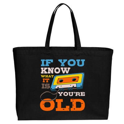 Cassette Tape Radio 70's 80's 90's Music Lover Cotton Canvas Jumbo Tote